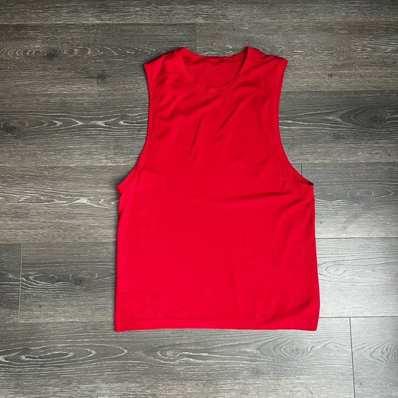 Lululemon Metal Vent Tank Men Medium Red Lightweight Activewear Gym Performance - Picture 1 of 6